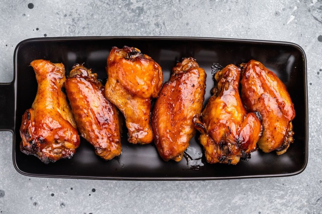 Juicy,Barbecue,Chicken,Wings,,Perfectly,Grilled,And,Glazed,,Ideal,For